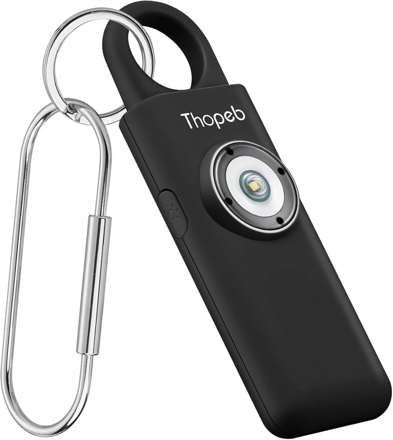 Thopeb – Personal Safety Alarm for Women–135dB Siren, Strobe Light and Rechargeable - Safety Alarm Keychain for Women (Charcoal) - Image 1